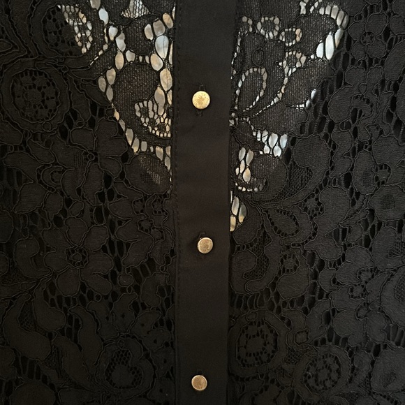 Dynamite Black lace Shirt with back golden buttons - Picture 8 of 9